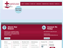 Tablet Screenshot of cambridgechristianschool.com